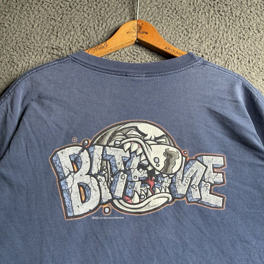 Vtg Big Dogs T-Shirt Men’s 2XL Made USA Double Sided Mullet Graphic